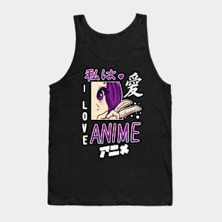 I Love Anime Merch Cosplay Anime Girl Otaku Gift Anime Tank Top